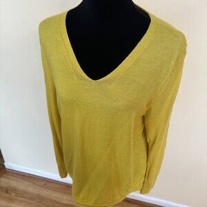 Torrid Yellow Cashmere Womens V Neck Long Sleeve Sweater Pullover XL Soft Cozy